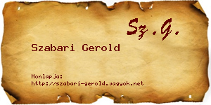 Szabari Gerold névjegykártya